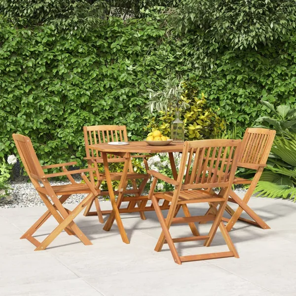 Ensemble à manger de jardin 5 pcs Bois d'acacia solide