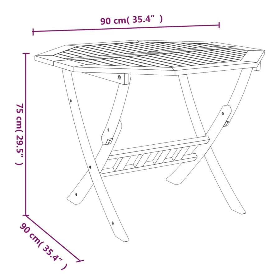 Ensemble à manger de jardin 5 pcs Bois d'acacia solide - 9
