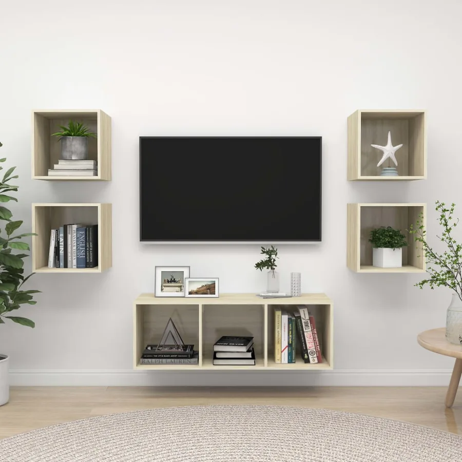 Ensemble de meubles TV 5 pcs Chêne sonoma Bois d'ingénierie