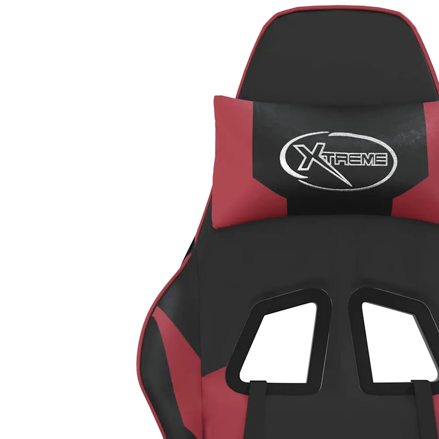 Chaise de jeu de massage Noir et rouge bordeaux Similicuir - 10