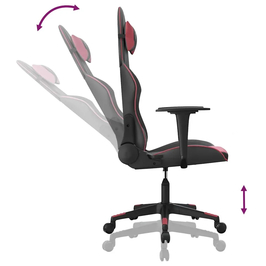 Chaise de jeu de massage Noir et rouge bordeaux Similicuir - 7