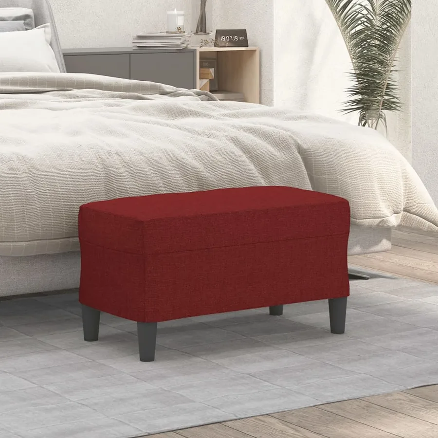 Banc Rouge bordeaux 70x35x41 cm Tissu