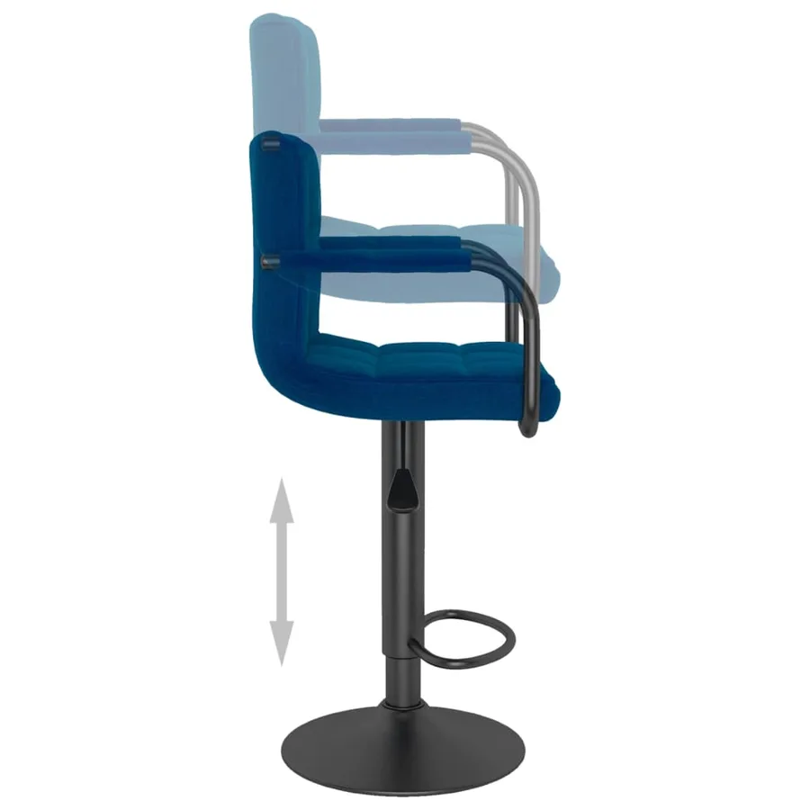 Tabouret de bar Bleu Tissu - 6