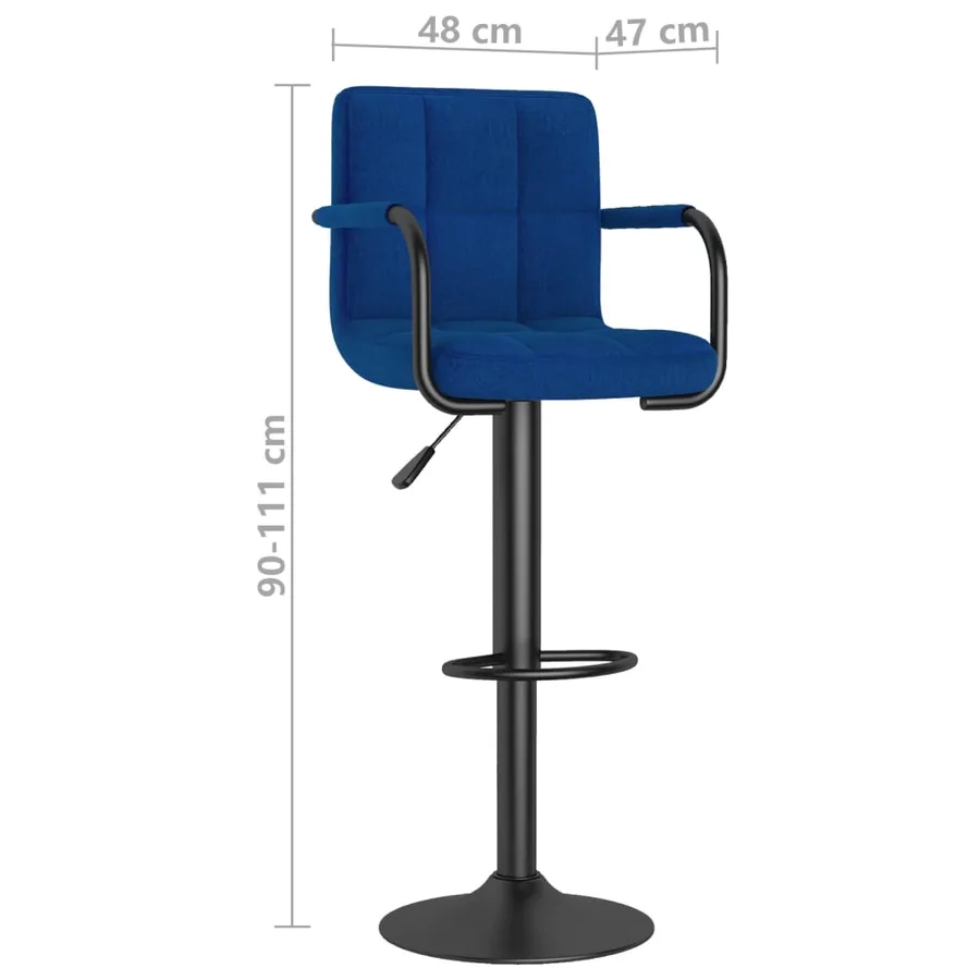 Tabouret de bar Bleu Tissu - 9