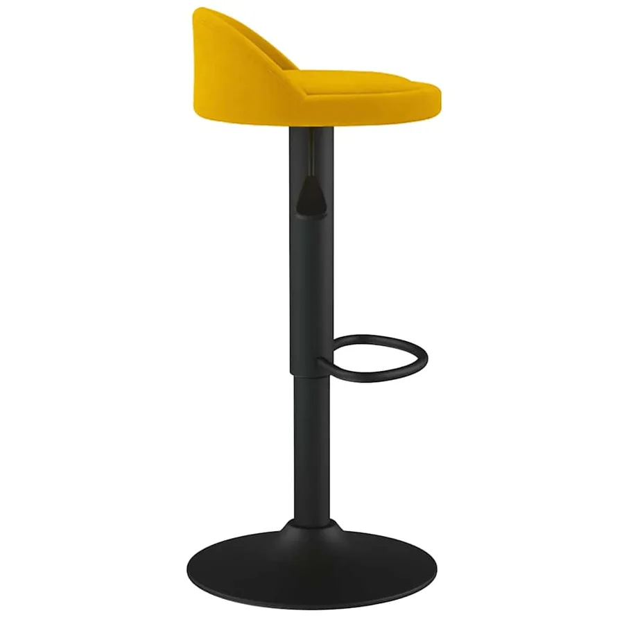 Tabouret de bar jaune velours - 4