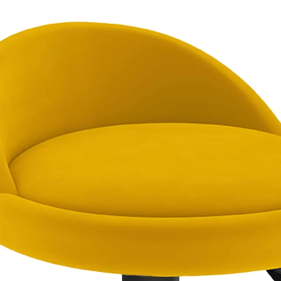 Tabouret de bar jaune velours - 7