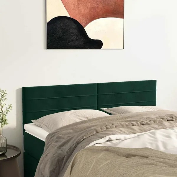Têtes de lit Vert foncé 144x5x78/88 cm Velours