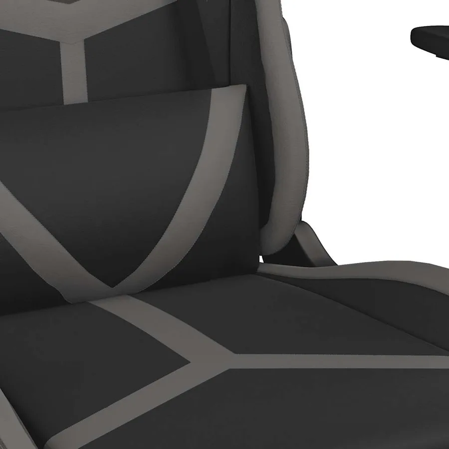 Chaise de jeu de massage avec repose-pied Noir&Gris Similicuir - 9