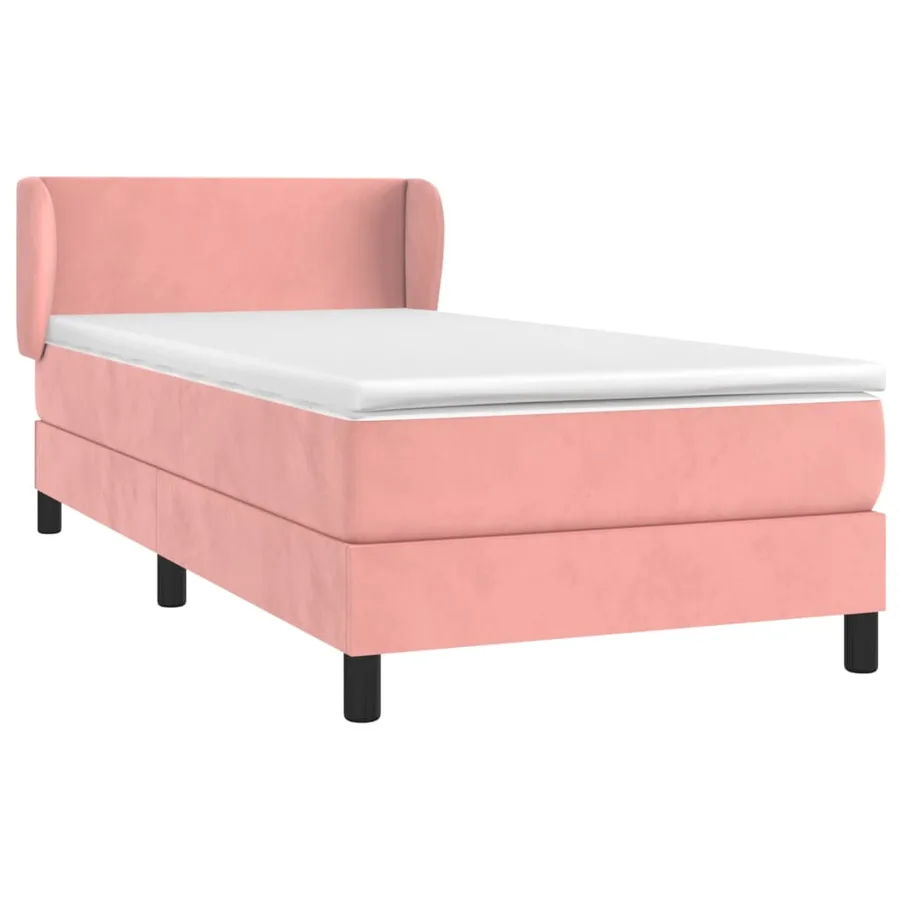 Sommier à lattes de lit avec matelas Rose 90x190 cm Velours - 3