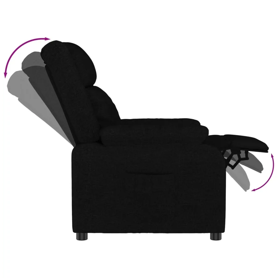 Fauteuil inclinable Noir Tissu - 5