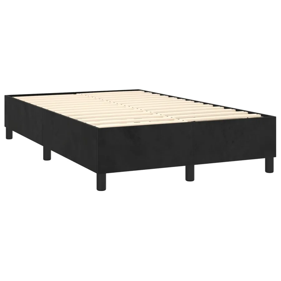 Sommier à lattes de lit avec matelas Noir 120x200 cm Velours - 4