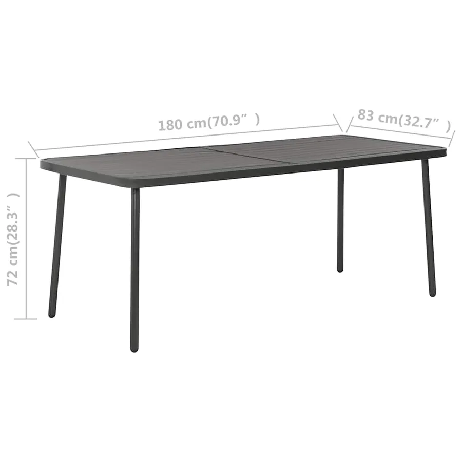 Ensemble à manger de jardin 7 pcs Acier Gris foncé - 10