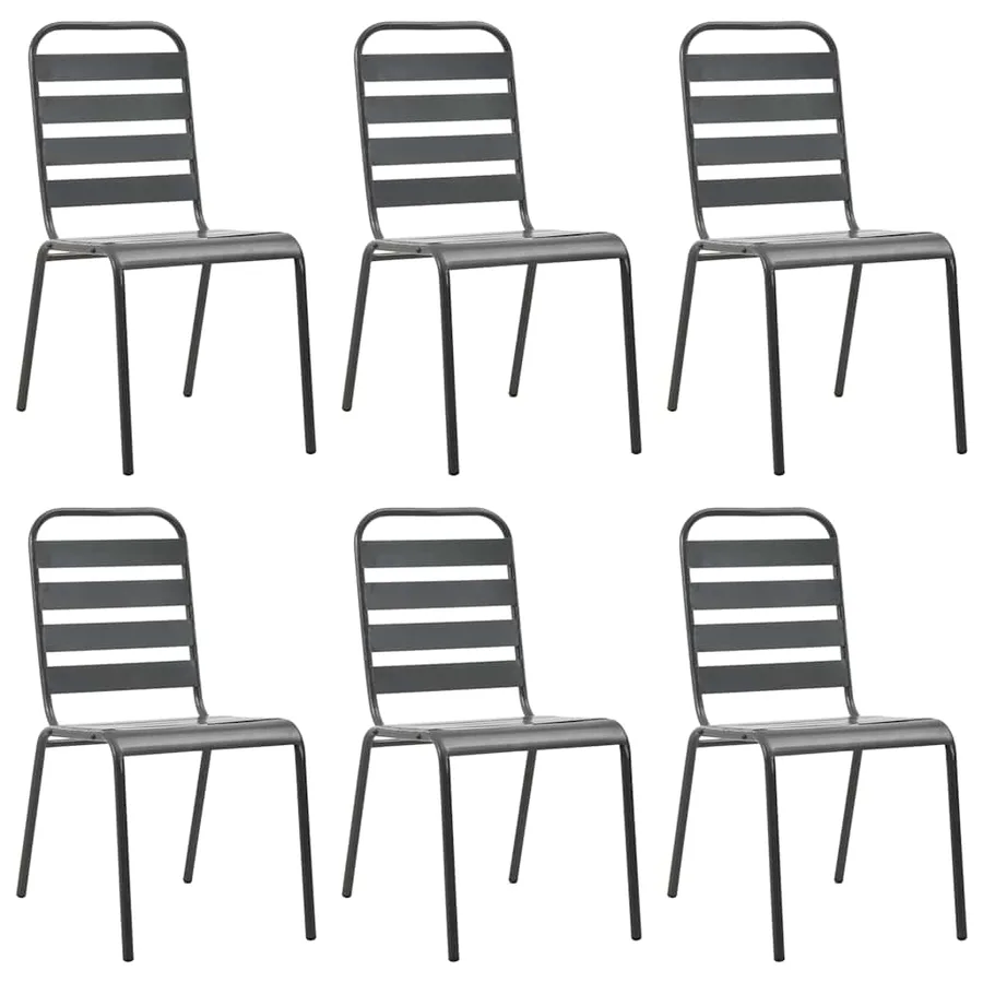 Ensemble à manger de jardin 7 pcs Acier Gris foncé - 6
