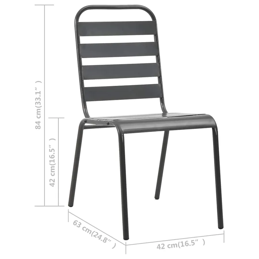 Ensemble à manger de jardin 7 pcs Acier Gris foncé - 9