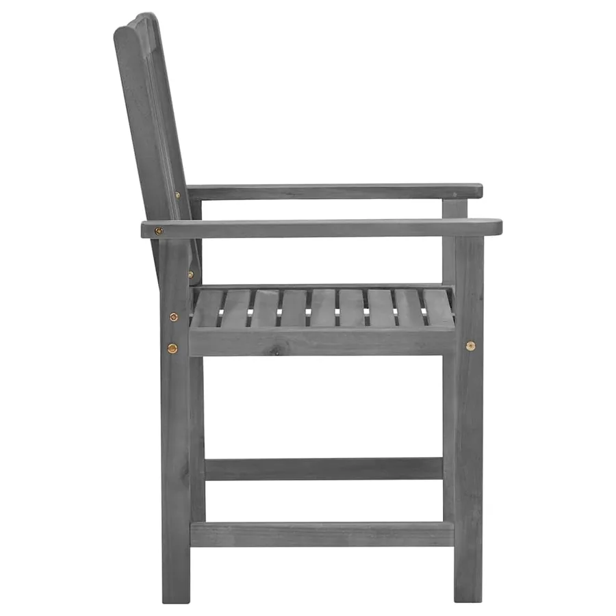 Chaises de jardin et coussins lot de 2 Gris Bois acacia massif - 6