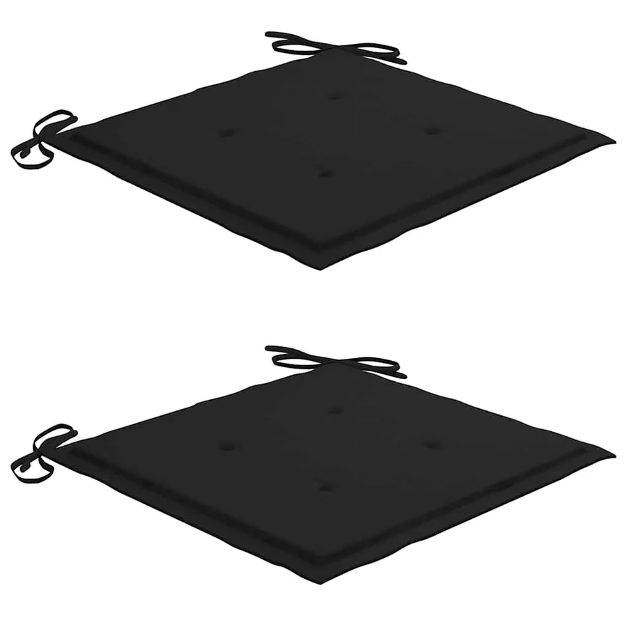 Chaises de jardin et coussins lot de 2 Gris Bois acacia massif - 7