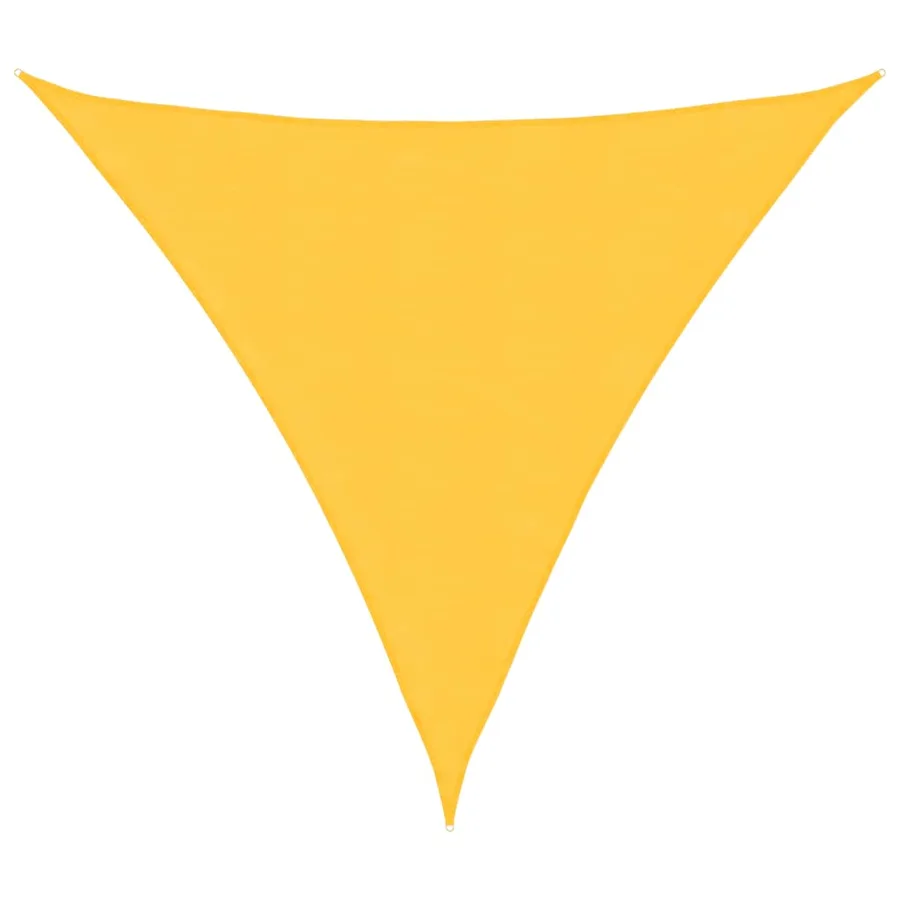 Voile de parasol Tissu Oxford triangulaire 4x4x4 m Jaune - 2