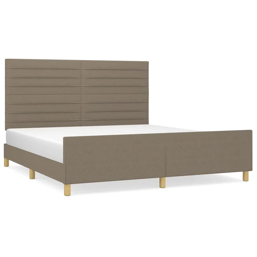 Cadre de lit sans matelas taupe 180x200 cm tissu - 2