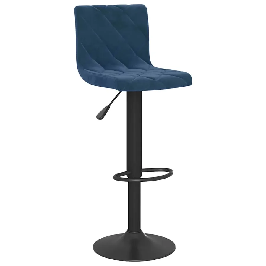 Tabourets de bar lot de 2 bleu velours - 3