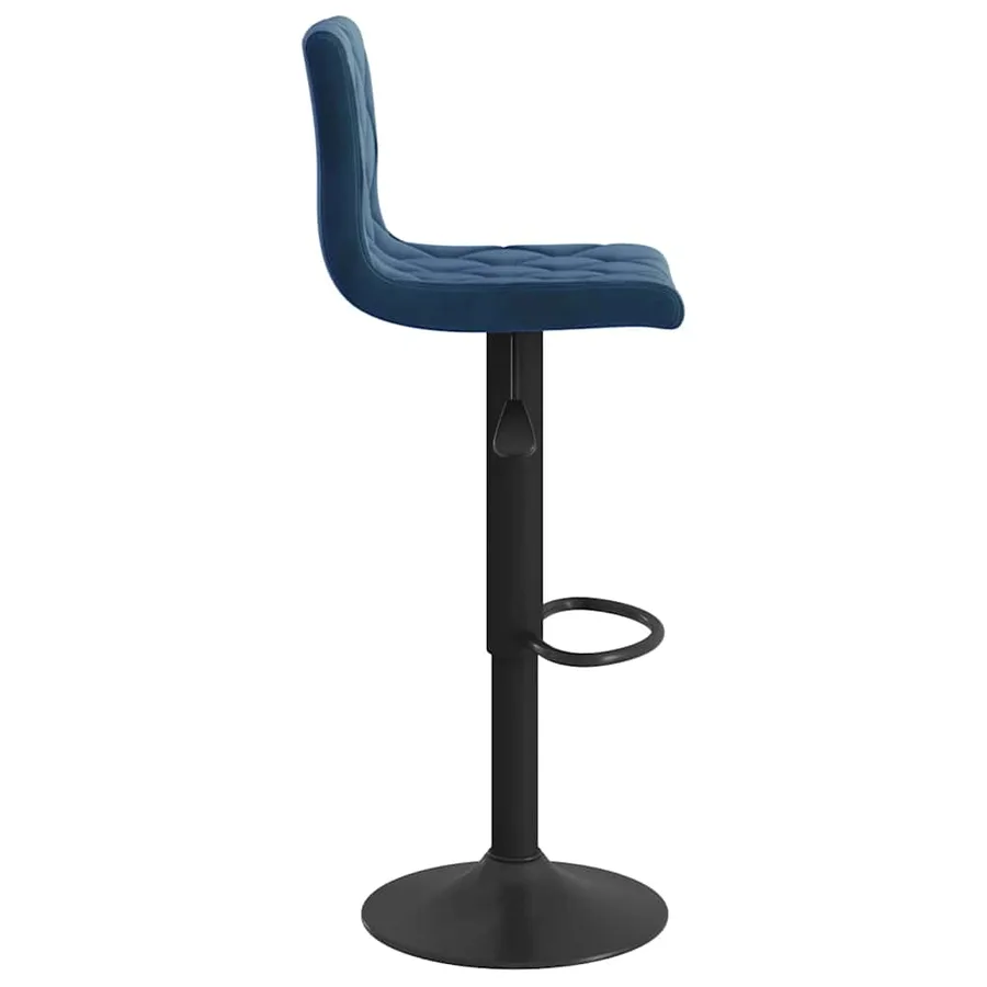 Tabourets de bar lot de 2 bleu velours - 5