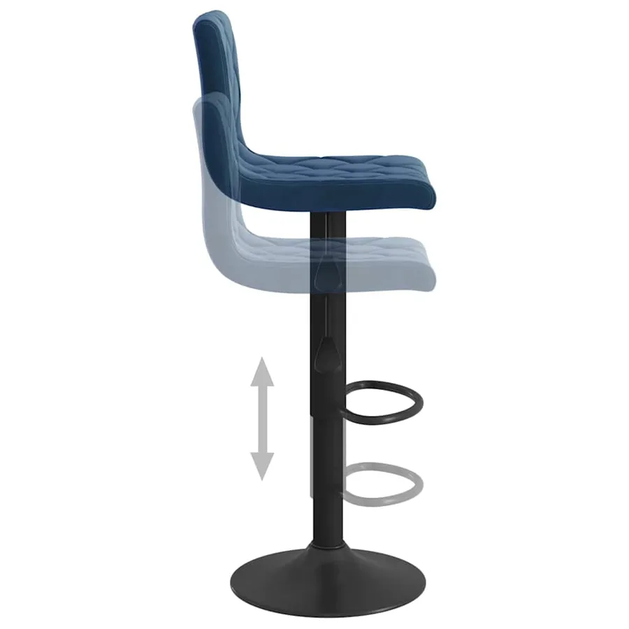 Tabourets de bar lot de 2 bleu velours - 7