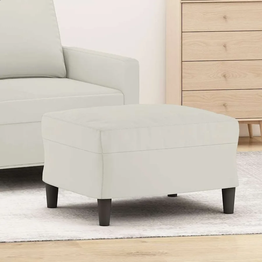 Repose-pied Crème 60x50x41 cm Velours