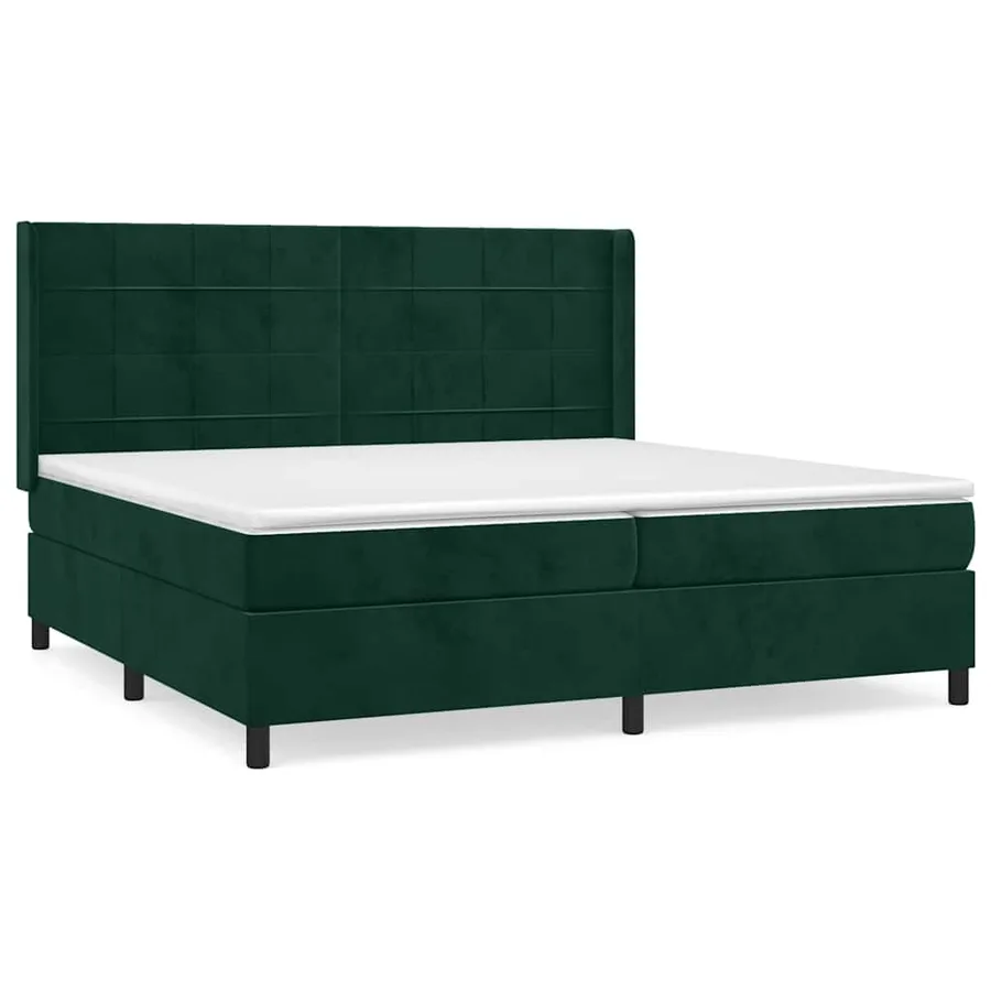 Sommier à lattes de lit et matelas Vert foncé 200x200cm Velours - 2
