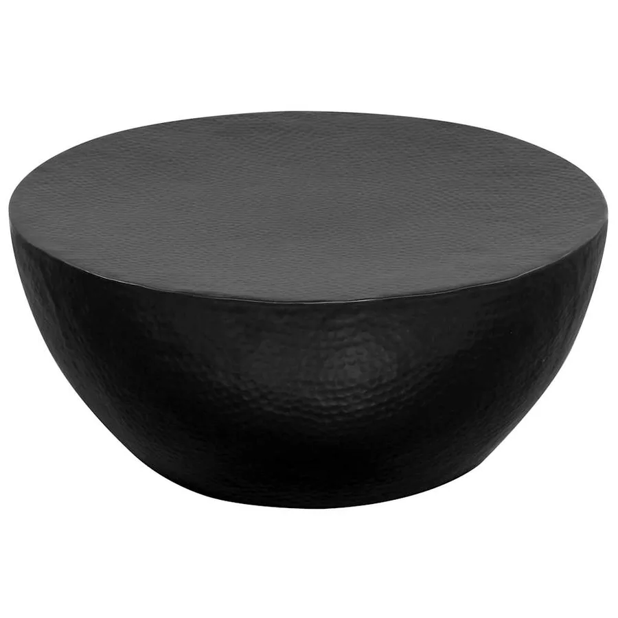 Table basse Aluminium martelé 70x30 cm Noir - 2