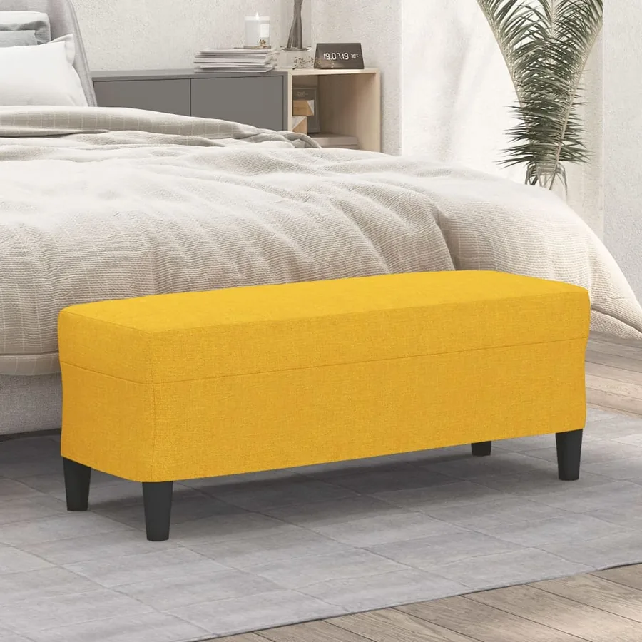 Banc Jaune clair 100x35x41 cm Tissu