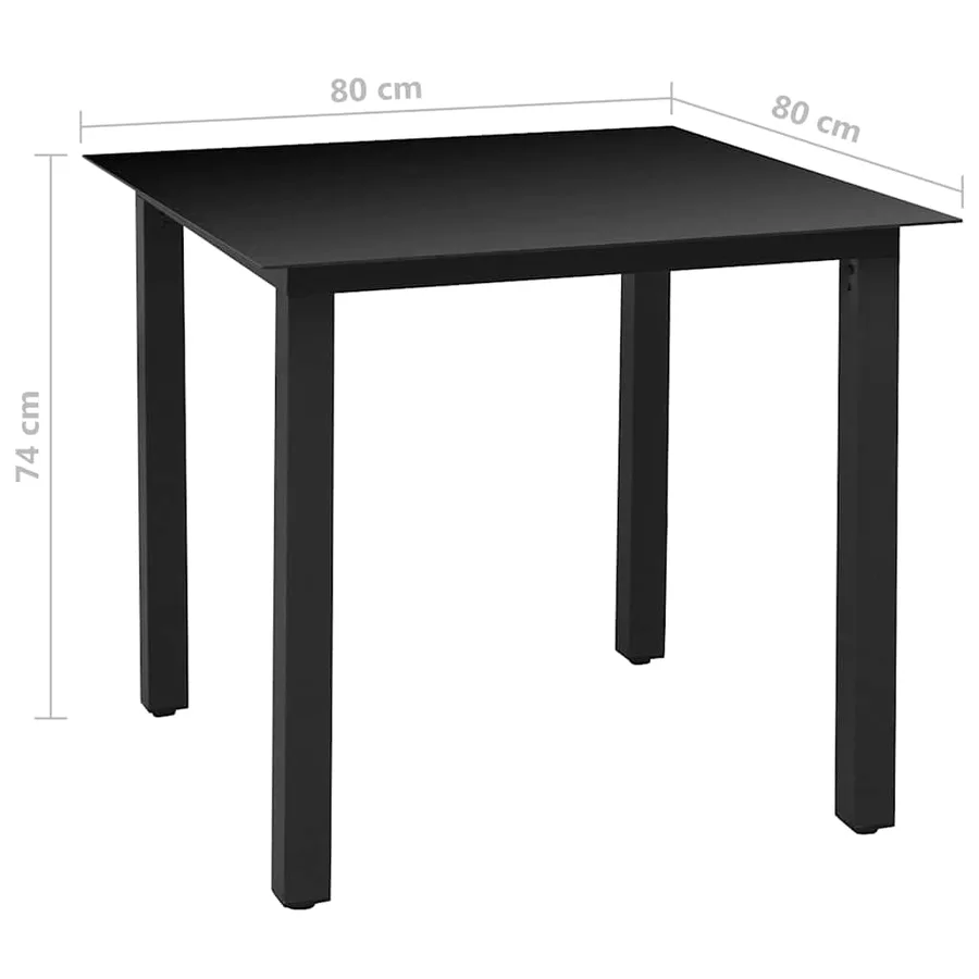 Ensemble à manger de jardin 5 pcs Aluminium Noir - 11