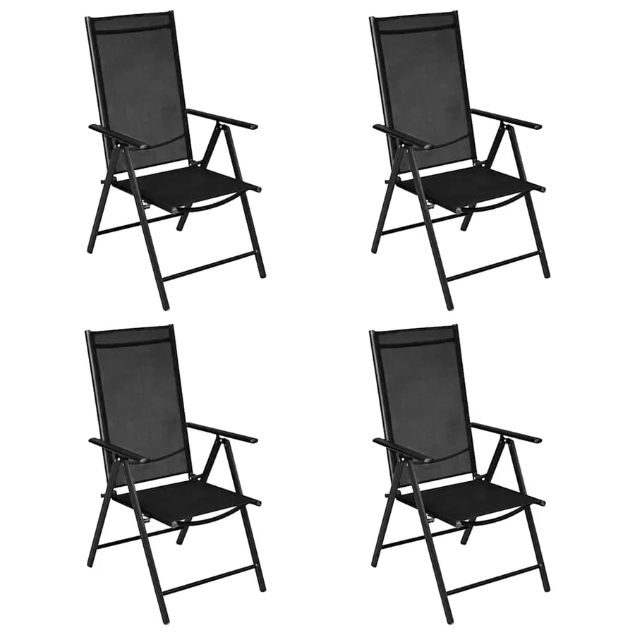 Ensemble à manger de jardin 5 pcs Aluminium Noir - 2