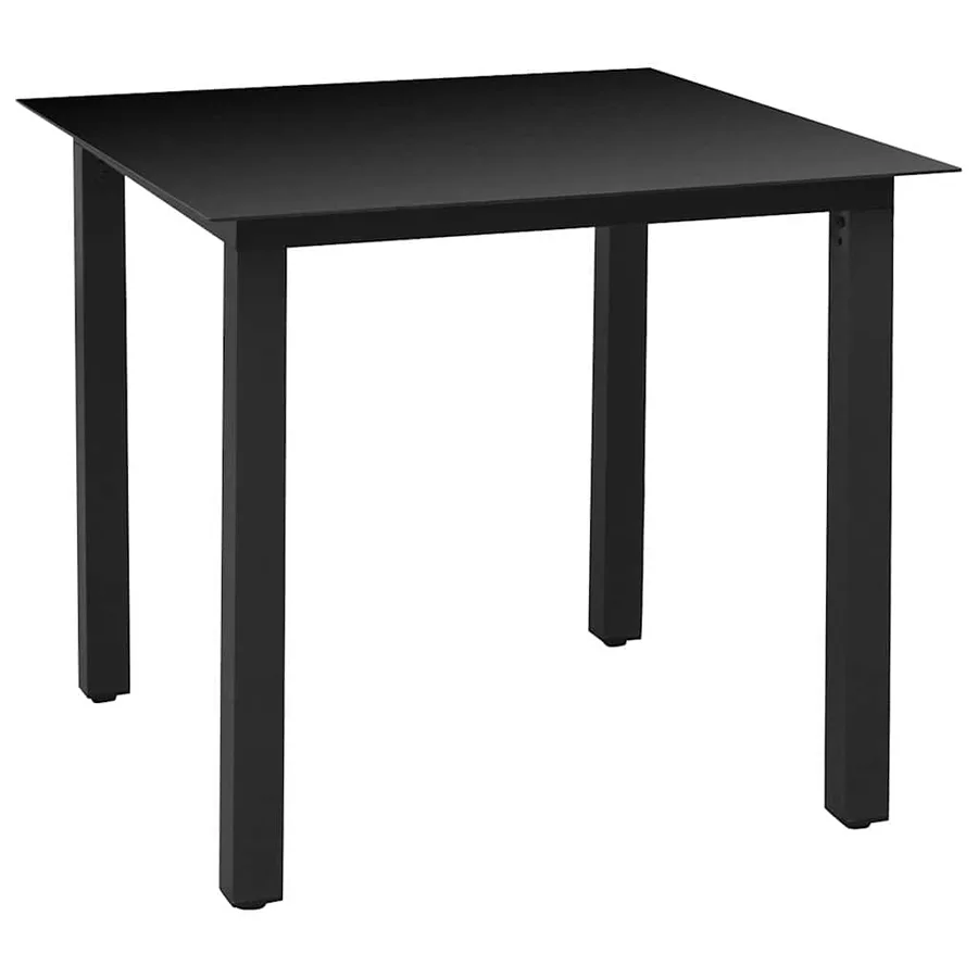 Ensemble à manger de jardin 5 pcs Aluminium Noir - 8