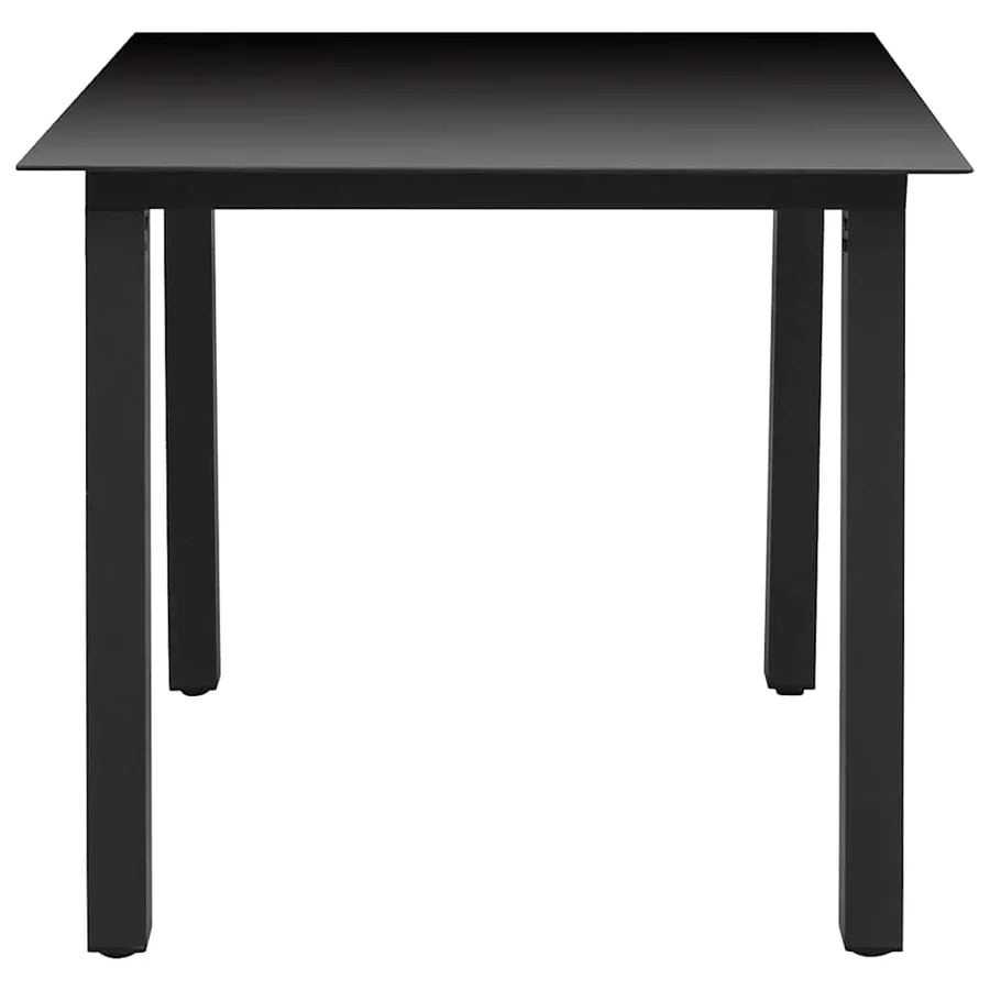 Ensemble à manger de jardin 5 pcs Aluminium Noir - 9
