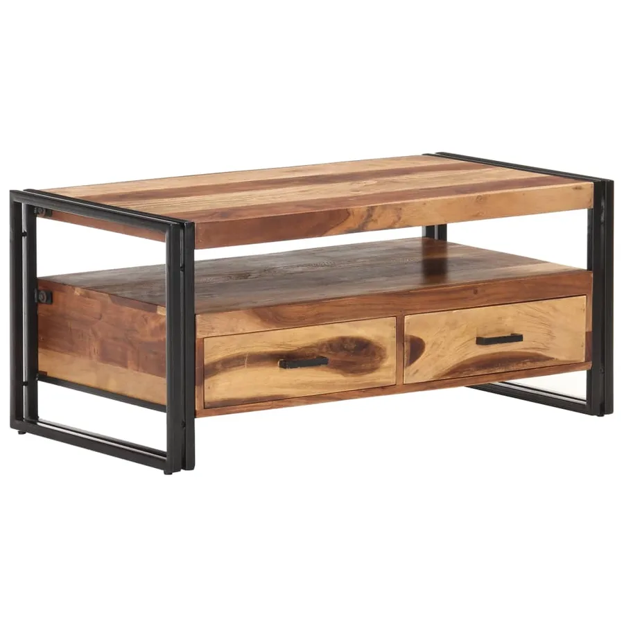 Table basse 100x55x45 cm Bois d'acacia massif - 10