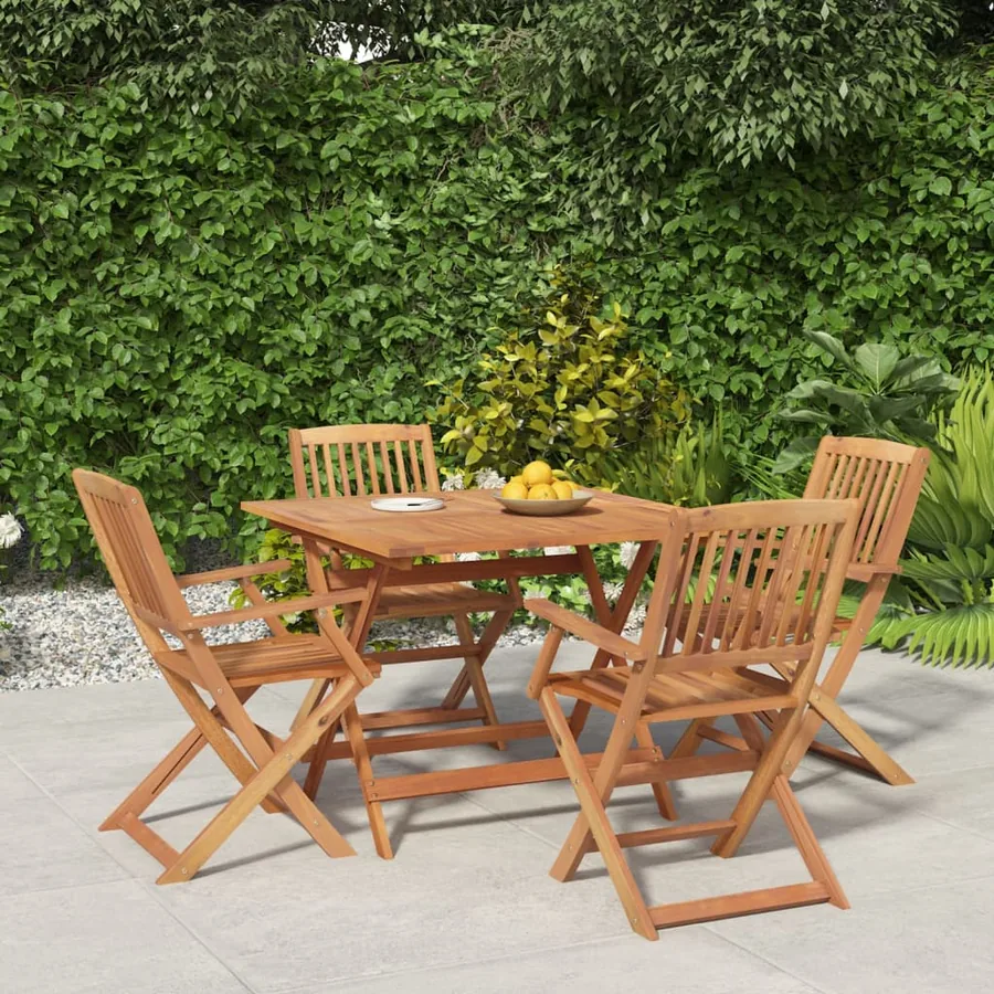 Ensemble à manger de jardin 5 pcs Bois d'acacia solide