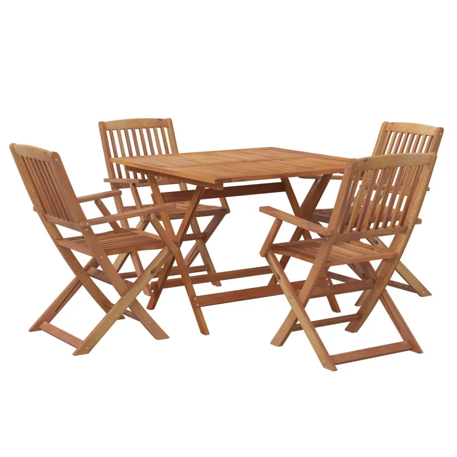 Ensemble à manger de jardin 5 pcs Bois d'acacia solide - 3