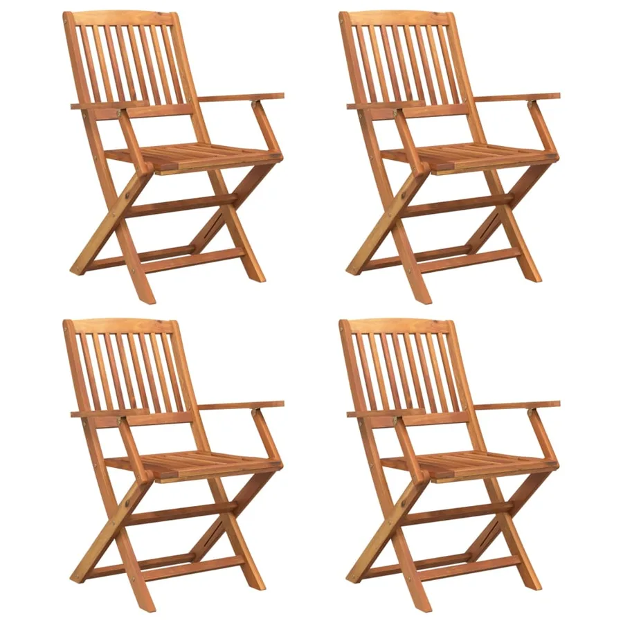 Ensemble à manger de jardin 5 pcs Bois d'acacia solide - 4