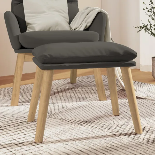 Repose-pied Gris foncé 45x29,5x35 cm Velours