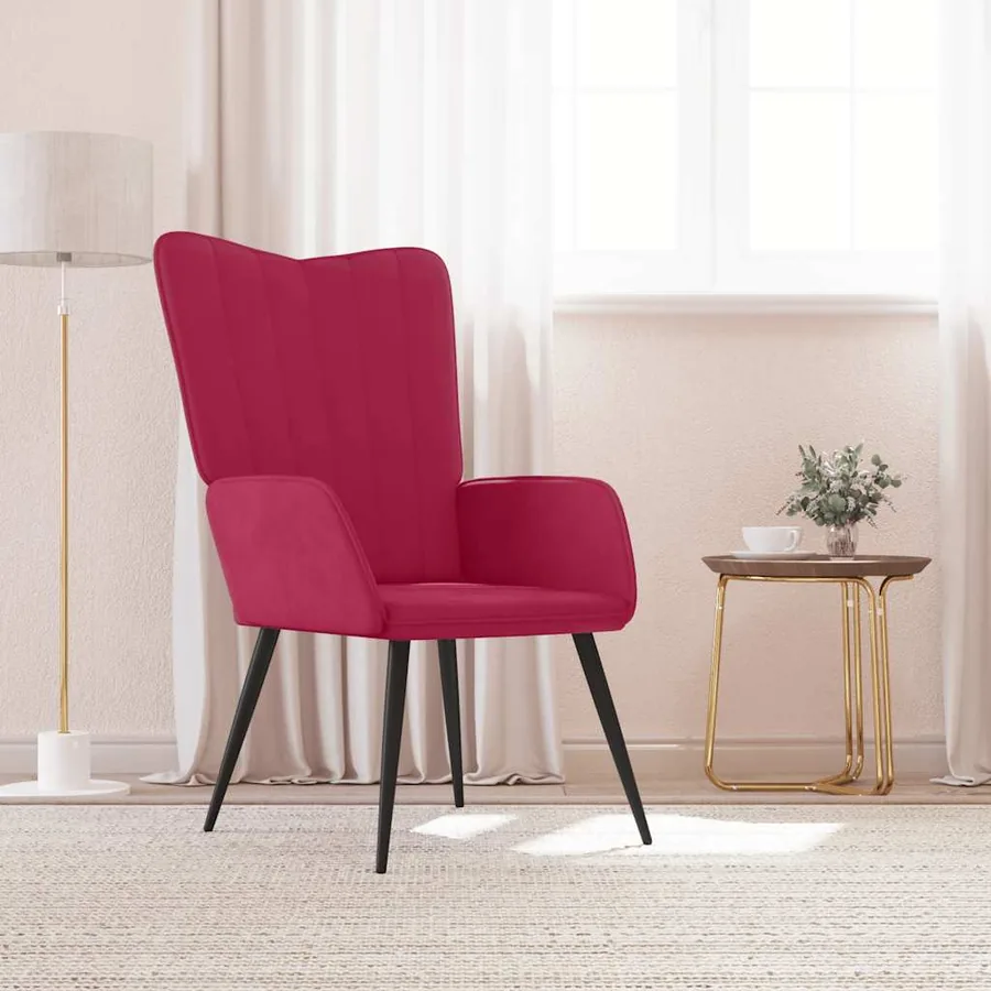 Chaise de relaxation Rouge bordeaux Velours