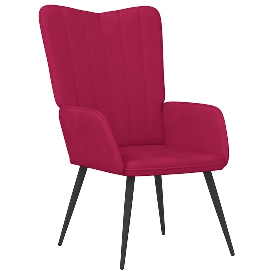 Chaise de relaxation Rouge bordeaux Velours - 2