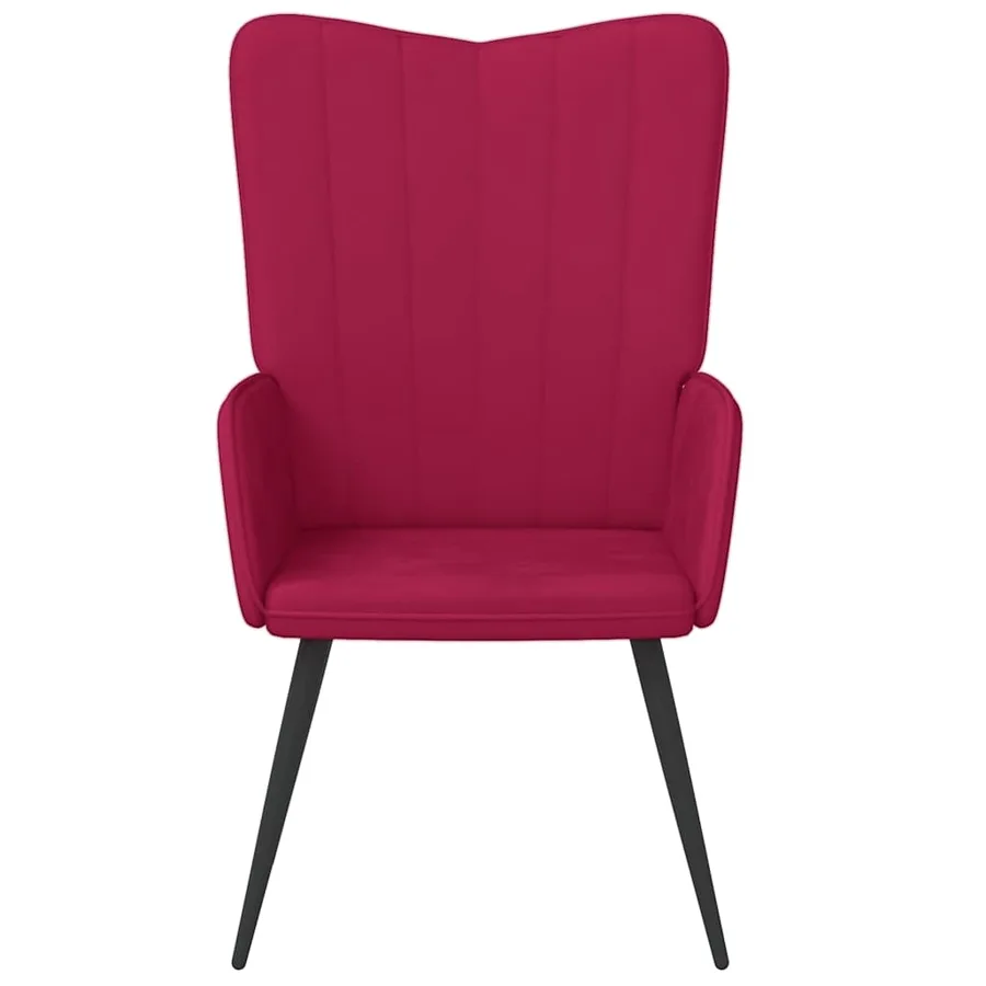 Chaise de relaxation Rouge bordeaux Velours - 3