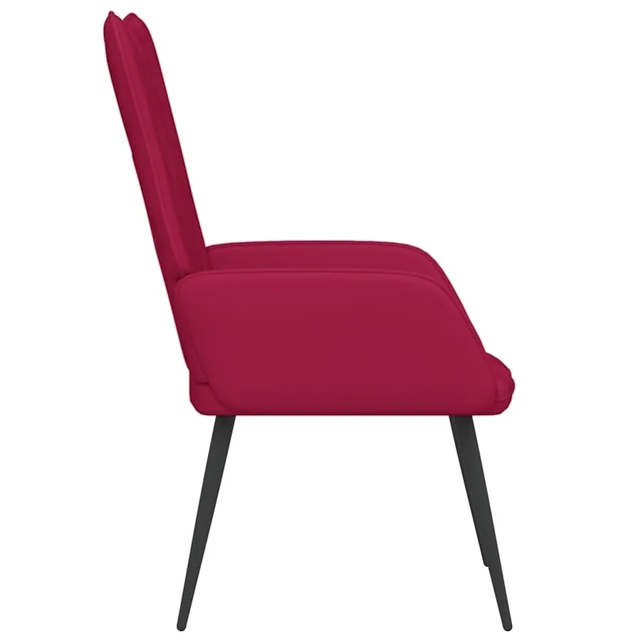Chaise de relaxation Rouge bordeaux Velours - 4