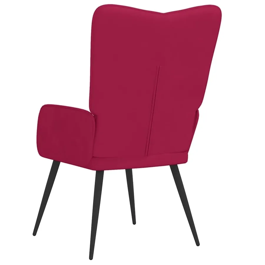 Chaise de relaxation Rouge bordeaux Velours - 5