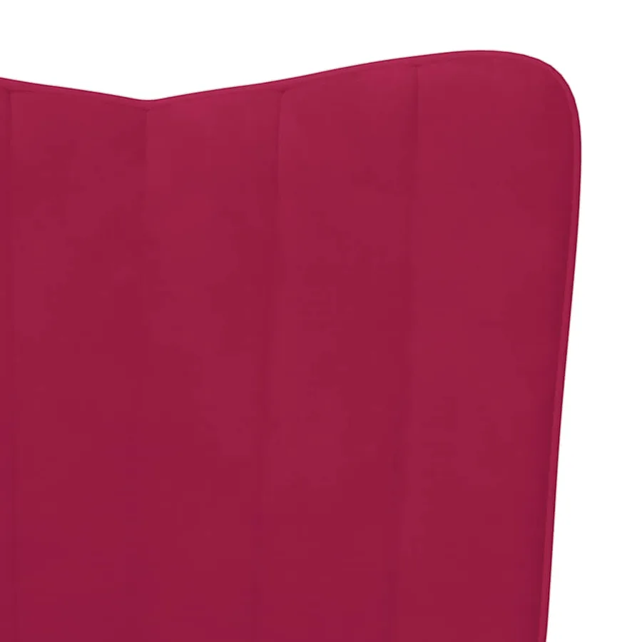 Chaise de relaxation Rouge bordeaux Velours - 6