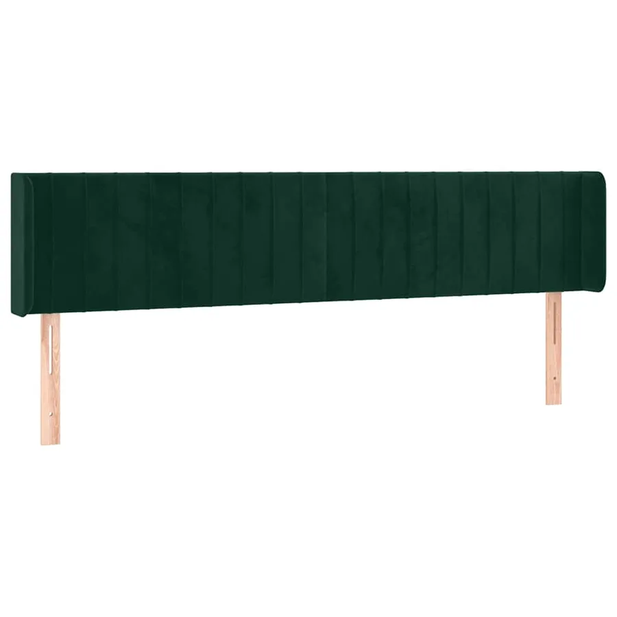 Tête de lit avec oreilles Vert foncé 163x16x78/88 cm Velours - 2