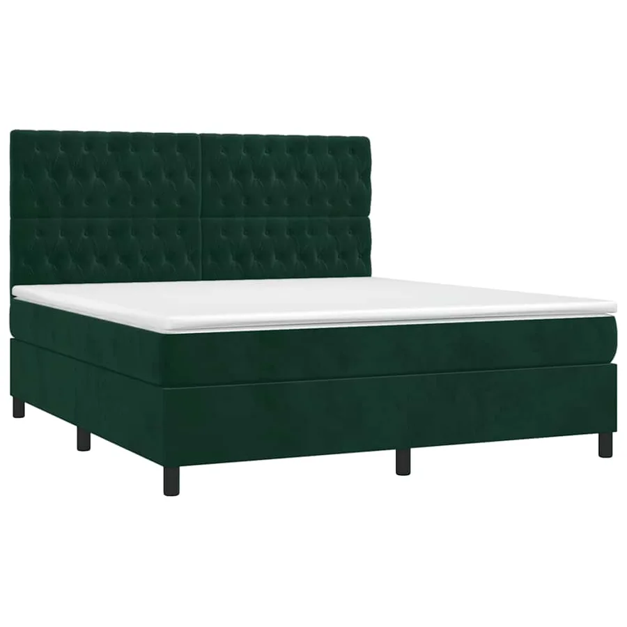 Sommier à lattes de lit et matelas Vert foncé 180x200cm Velours - 3