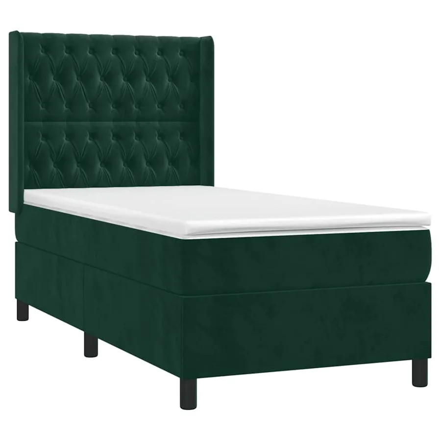 Sommier à lattes de lit matelas LED Vert foncé 80x200cm Velours - 4