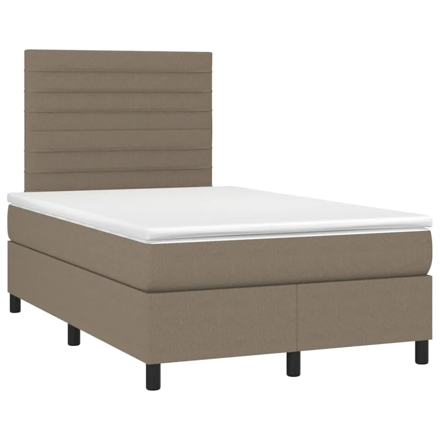 Sommier à lattes de lit avec matelas Taupe 120x200 cm Tissu - 3