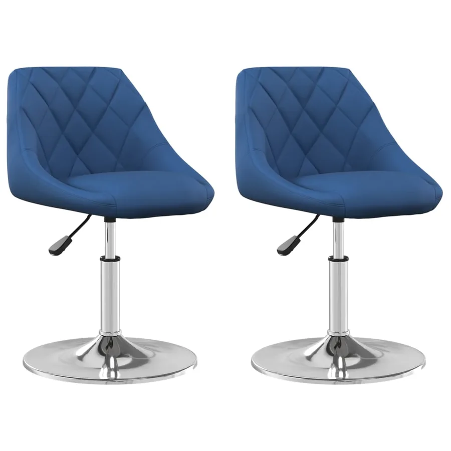 Chaises pivotantes à manger lot de 2 Bleu Velours - 2
