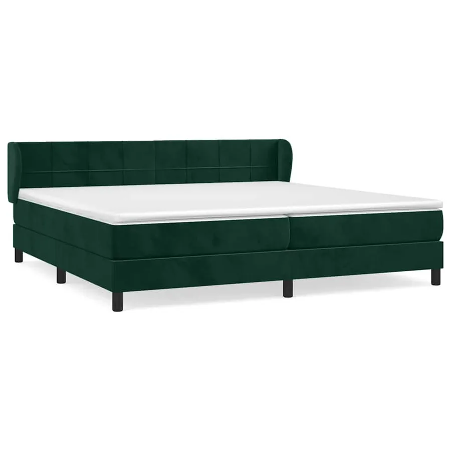 Sommier à lattes de lit et matelas Vert foncé 200x200cm Velours - 2